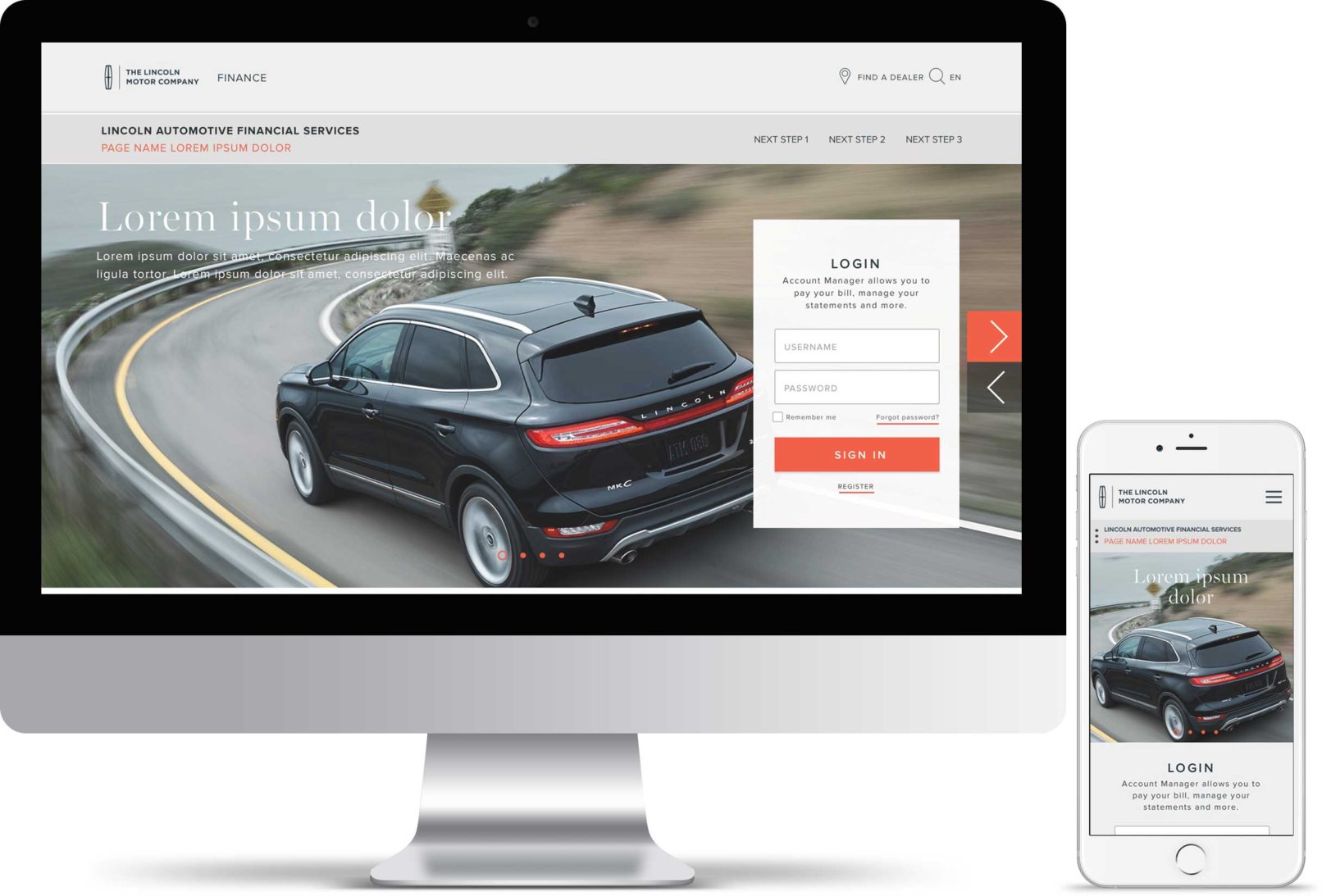 Lincoln Automotive Financial Services (LAFS) Website Redesign Jason