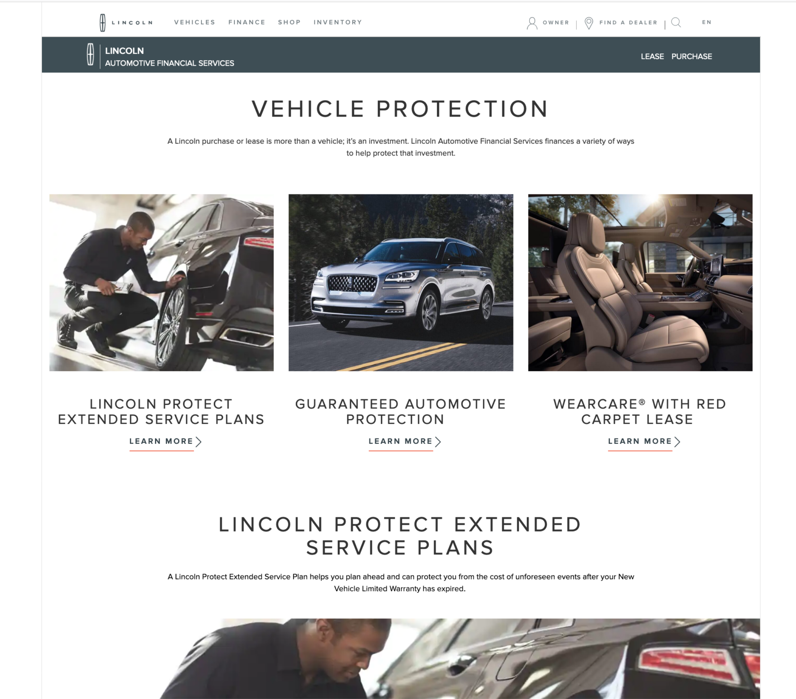 Lincoln Automotive Financial Services (LAFS) site Redesign Jason
